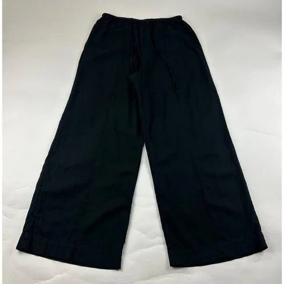 A New Day Black Linen Blend Wide Leg Lounge Pant M - Picture 1 of 7